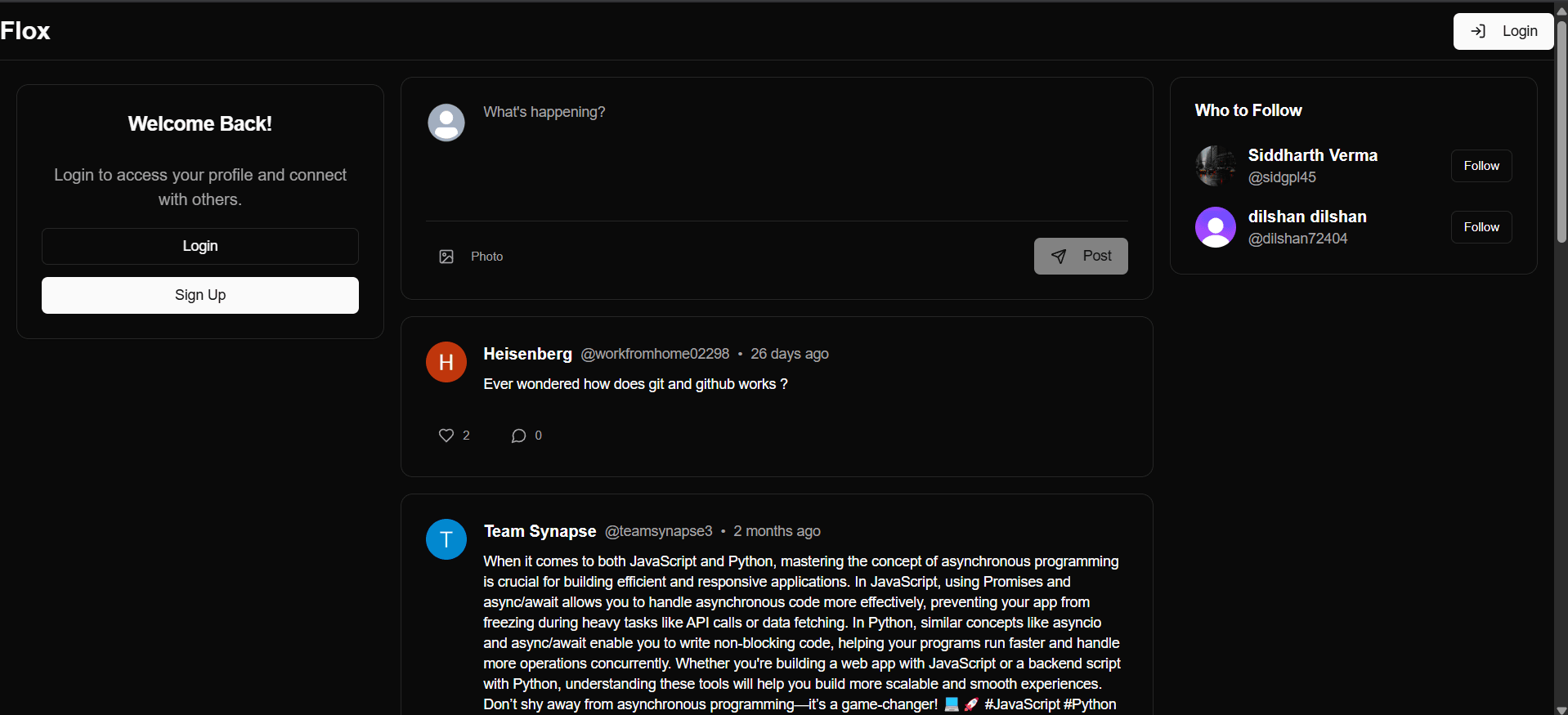 Flox : Social Media Platform